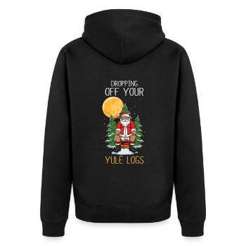 Décembre Caca Père Noël Blague Drôle Noël - Veste à capuche bio Premium Unisexe - noir - Dos - Nico (187cm)