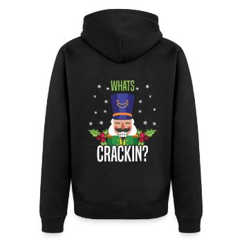 Hiver Décembre Noël Noix Cracker Noël - Veste à capuche bio Premium Unisexe - noir - Dos - Nico (187cm)