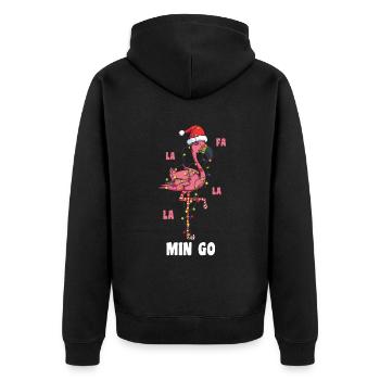 Fa La Flamingo Oiseau Père Noël Drôle Décembre Noël - Veste à capuche bio Premium Unisexe - noir - Dos - Nico (187cm)