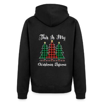 Christmas Elements December Plaid Christmas - Unisex Premium Organic Zip Hoodie - black - Back - Nico (187cm)