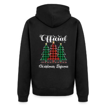 2022 Christmas Elements December Plaid Christmas - Unisex Premium Organic Zip Hoodie - black - Back - Nico (187cm)