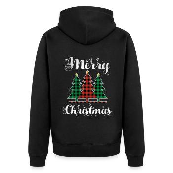 Christmas Elements Merry December Plaid Christmas - Unisex Premium Organic Zip Hoodie - black - Back - Nico (187cm)