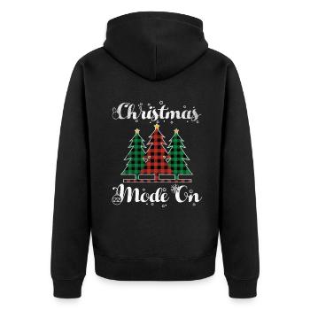 Christmas Element December Mode On Plaid Christmas - Unisex Premium Organic Zip Hoodie - black - Back - Nico (187cm)