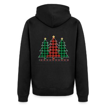 Funny Christmas Elements December Plaid Christmas - Unisex Premium Organic Zip Hoodie - black - Back - Nico (187cm)