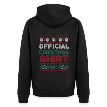 Santa Ugly Dezember Feiertag Hässlich Mein Weihnachten - Unisex Premium Bio Zip Hoodie - Schwarz - Hinten - Nico (187cm)