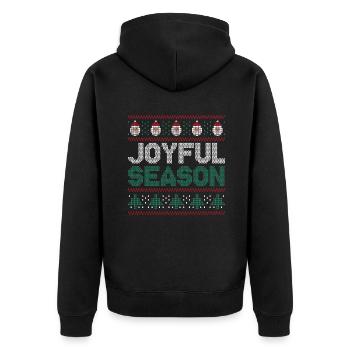 Santa Ugly Dezember Fröhliche Jahreszeit Hässliche Weihnachten - Unisex Premium Bio Zip Hoodie - Schwarz - Hinten - Nico (187cm)