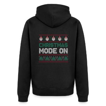 Mode Père Noël Joyeux Décembre sur Noël laid - Veste à capuche bio Premium Unisexe - noir - Dos - Nico (187cm)