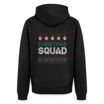 Santa Happy December Squad Hässliche Weihnachten - Unisex Premium Bio Zip Hoodie - Schwarz - Hinten - Nico (187cm)