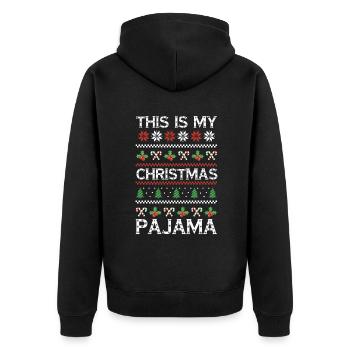 Schnee Hässlich Dezember Urlaub Hässliche Weihnachten - Unisex Premium Bio Zip Hoodie - Schwarz - Hinten - Nico (187cm)