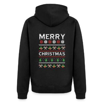 Schnee Hässlich Frohe Dezember Feiertage Hässliche Weihnachten - Unisex Premium Bio Zip Hoodie - Schwarz - Hinten - Nico (187cm)
