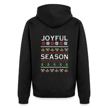 Schnee Hässlich Dezember Fröhliche Jahreszeit Hässliche Weihnachten - Unisex Premium Bio Zip Hoodie - Schwarz - Hinten - Nico (187cm)