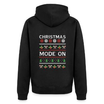 Schnee hässlich Glücklicher Dezember-Modus an hässlichen Weihnachten - Unisex Premium Bio Zip Hoodie - Schwarz - Hinten - Nico (187cm)