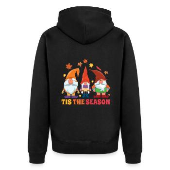 Seaon Of Gnomes Fall Thanksgiving Autumn - Unisex Premium Organic Zip Hoodie - black - Back - Nico (187cm)