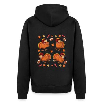 Rugby Mignon Turquie Fan de football Thanksgiving - Veste à capuche bio Premium Unisexe - noir - Dos - Nico (187cm)
