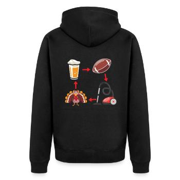 Rugby Beer Turkey Football Fan Thanksgiving - Unisex Premium Organic Zip Hoodie - black - Back - Nico (187cm)
