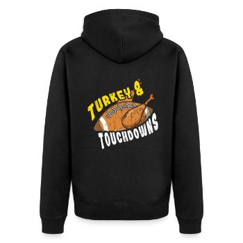Thanksgiving Roasted Turkey Touchdown Football - Unisex Premium Organic Zip Hoodie - black - Back - Nico (187cm)