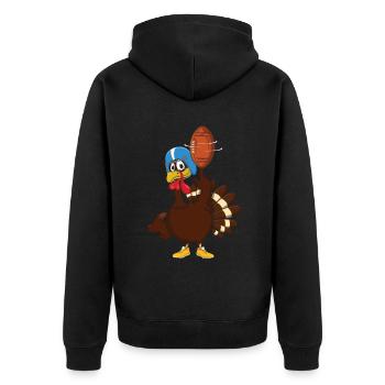 Thanksgiving drôle Turquie Touchdown Football - Veste à capuche bio Premium Unisexe - noir - Dos - Nico (187cm)
