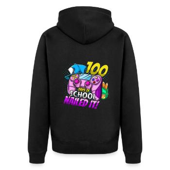Jeu du 100e jour de l’élève cloué 100 jours d’école - Veste à capuche bio Premium Unisexe - noir - Dos - Nico (187cm)