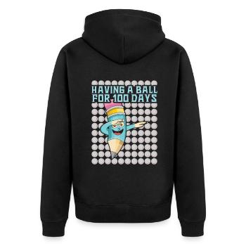 Élève 100e jour de balle 100 jours d’école - Veste à capuche bio Premium Unisexe - noir - Dos - Nico (187cm)