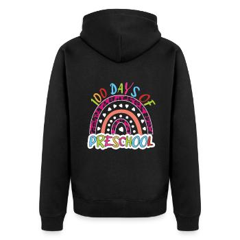 Student 100th Day Preschool Kid 100 Days Of School - Unisex Premium Organic Zip Hoodie - black - Back - Nico (187cm)
