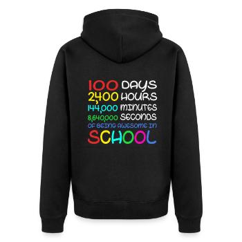 100e jour minutes impressionnant 100 jours d’école - Veste à capuche bio Premium Unisexe - noir - Dos - Nico (187cm)