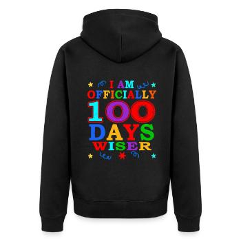 100th Day Wiser 100 Days Of School - Unisex Premium Organic Zip Hoodie - black - Back - Nico (187cm)