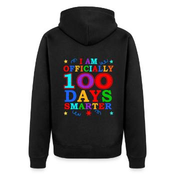 100th Day Smarter 100 Days Of School - Unisex Premium Organic Zip Hoodie - black - Back - Nico (187cm)