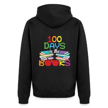 Le 100e jour de l’étudiant dans les livres 100 jours d’école - Veste à capuche bio Premium Unisexe - noir - Dos - Nico (187cm)