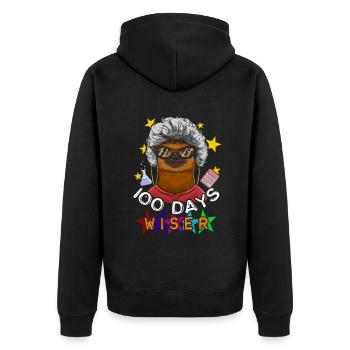 Student 100th Day Wiser 100 Days Of School - Unisex Premium Organic Zip Hoodie - black - Back - Nico (187cm)