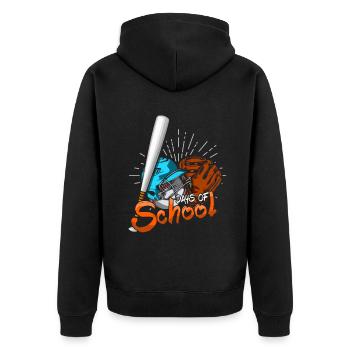 Ball Baseball Schüler 100. Tag 100 Tage Schule - Unisex Premium Bio Zip Hoodie - Schwarz - Hinten - Nico (187cm)
