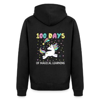 Magical 100th Day Of Magical 100 Days Of School - Unisex Premium Organic Zip Hoodie - black - Back - Nico (187cm)