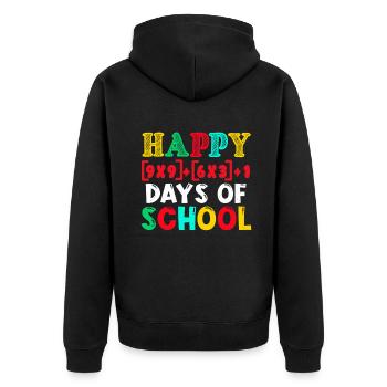 Math Student Happy 100th Day 100 Days Of School - Unisex Premium Organic Zip Hoodie - black - Back - Nico (187cm)