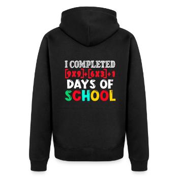 100e jour de mathématiques terminé 100 jours d’école - Veste à capuche bio Premium Unisexe - noir - Dos - Nico (187cm)