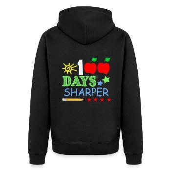 Crayon 100e jour plus précis 100 jours d’école - Veste à capuche bio Premium Unisexe - noir - Dos - Nico (187cm)