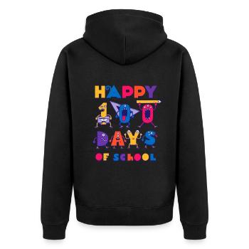 Monster Student Happy 100th Day 100 Days Of School - Unisex Premium Organic Zip Hoodie - black - Back - Nico (187cm)