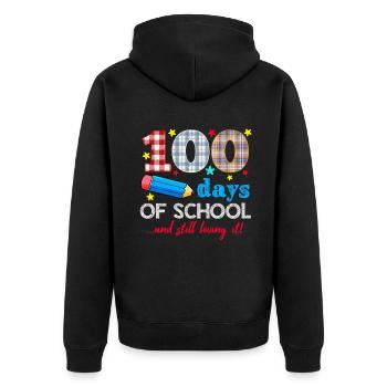 Plaid 100e jour toujours aimant 100 jours d’école - Veste à capuche bio Premium Unisexe - noir - Dos - Nico (187cm)