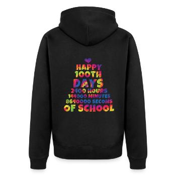 Joyeux 100e jour Tie Dye Color 100 jours d’école - Veste à capuche bio Premium Unisexe - noir - Dos - Nico (187cm)