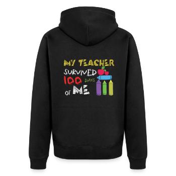 Un enseignant heureux du 100e jour survit à 100 jours d’école - Veste à capuche bio Premium Unisexe - noir - Dos - Nico (187cm)