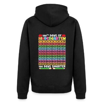 100. Tage Kindergarten 100 Tage Schule - Unisex Premium Bio Zip Hoodie - Schwarz - Hinten - Nico (187cm)
