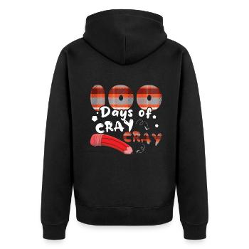 100e jour Plaid Colors 100 jours d’école - Veste à capuche bio Premium Unisexe - noir - Dos - Nico (187cm)