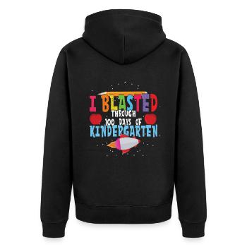 Navire du 100e jour dynamité Heureux 100 jours d’école - Veste à capuche bio Premium Unisexe - noir - Dos - Nico (187cm)