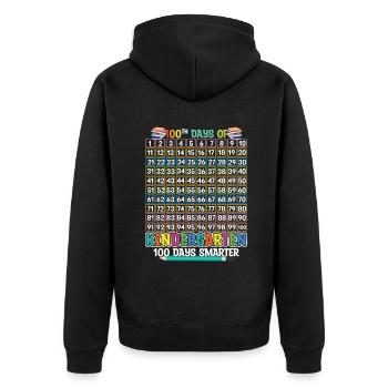 Smart 100e jour de maternelle 100 jours d’école - Veste à capuche bio Premium Unisexe - noir - Dos - Nico (187cm)