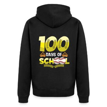 100e jour de softball baseball 100 jours d’école - Veste à capuche bio Premium Unisexe - noir - Dos - Nico (187cm)