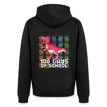Roar School 100th Day Dinosaur 100 jours d’école - Veste à capuche bio Premium Unisexe - noir - Dos - Nico (187cm)
