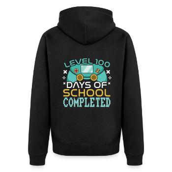 Level 100th Day Completed Game 100 Days Of School - Unisex Premium Organic Zip Hoodie - black - Back - Nico (187cm)