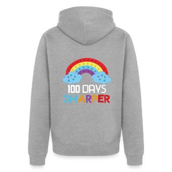 Rainbow Pop 100e jour plus précis Jours d’école - Veste à capuche bio Premium Unisexe - gris chiné - Dos - Nico (187cm)