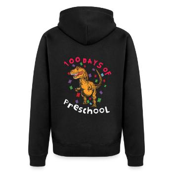 Préscolaire 100e jour Dinosaure 100 jours d’école - Veste à capuche bio Premium Unisexe - noir - Dos - Nico (187cm)