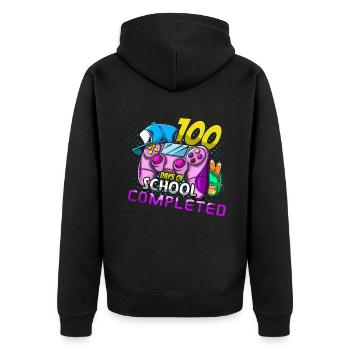 Le jeu du 100e jour des élèves complète 100 jours d’école - Veste à capuche bio Premium Unisexe - noir - Dos - Nico (187cm)