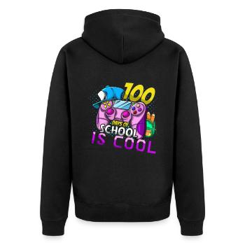 Le jeu du 100e jour des élèves est cool 100 jours d’école - Veste à capuche bio Premium Unisexe - noir - Dos - Nico (187cm)