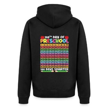 100e jour du calendrier préscolaire 100 jours d’école - Veste à capuche bio Premium Unisexe - noir - Dos - Nico (187cm)
